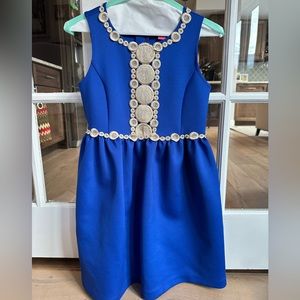 Lily Pulitzer blue and gold girls dress